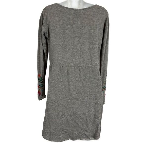 Anthropologie Dolan Port Maria Embroidered T-Shirt Mini Knit Gray Dress sz S - Picture 14 of 16